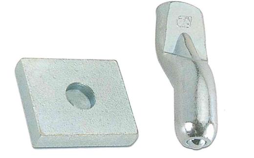 10,0 PZ Di PIASTRA CON PERNO PER CARDINE D 20 MM ACC ZINC