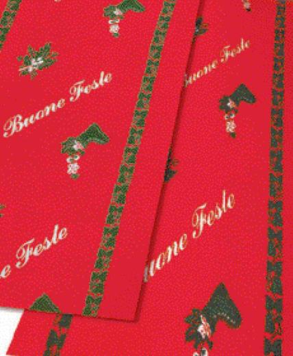 50,0 ML Di PASSATOIA BUONE FESTE H 100 CM FONDO ROSSO