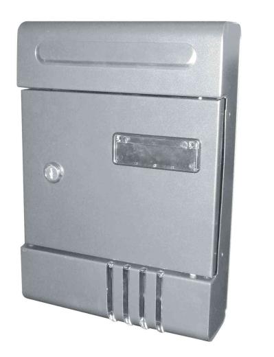 1,0 PZ Di CASSETTA POSTALE CONDOMINIO 20,5X6,5X29 CM SILVER