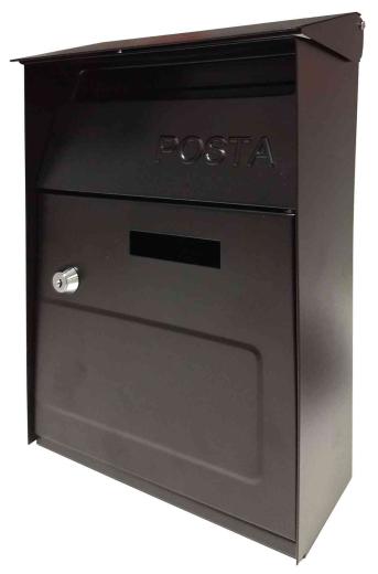 1,0 PZ Di CASSETTA POSTALE ACCIAIO 21X9X32,5 CM ESTERNO NERO