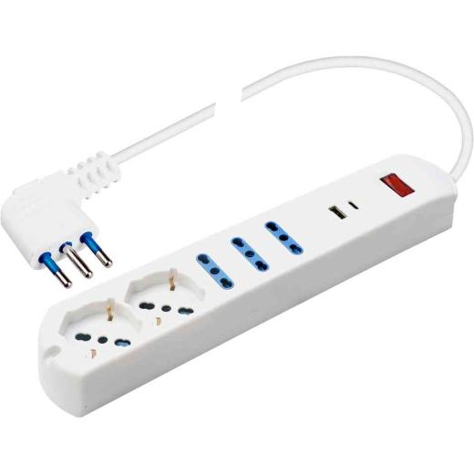 1,0 PZ Di POLYPOOL PP2535 MULT. 5 PRESE 2 SCH+3 BIP+USB A-C