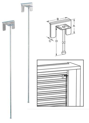 50,0 PZ Di SICURA PER TAPPARELLA PLASTICA ASTA 39X480 MM