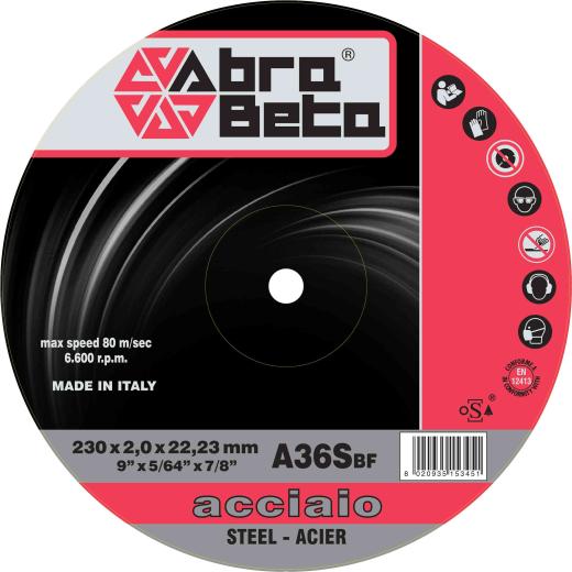 25,0 PZ Di ABRABETA DISCO PER FERRO D 230X2,0 MM