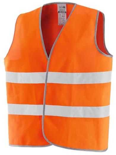 1,0 PZ Di GILET ALTA VISIBILITA ARANCIO OMOLOGATO