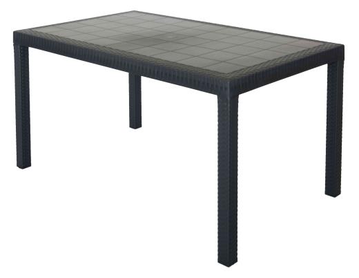 1,0 PZ Di TAVOLO HOUSTON RESINA 150X90XH74 CM ANTRACITE
