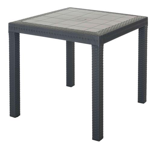 1,0 PZ Di TAVOLO DALLAS RESINA 80X80XH74 CM ANTRACITE