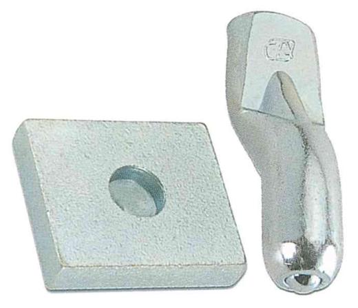 5,0 BS Di BS PIASTRA CON PERNO PER CARDINE D 20 MM ACC ZIN