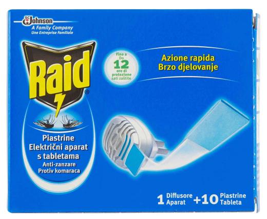 1,0 PZ Di ANTIZANZARE RAID ELETTROEM E 10 PIASTRINE