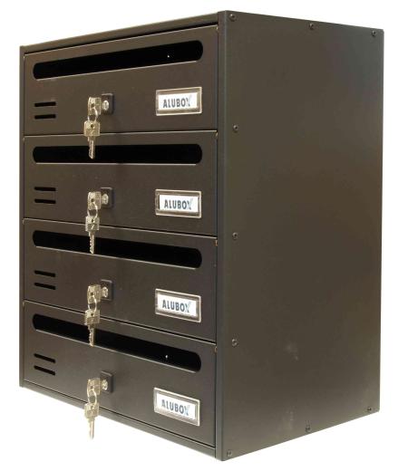 1,0 PZ Di CASSETTA POSTALE ALUBOX CUBO/R 4 38,5X25X43 GR GHI