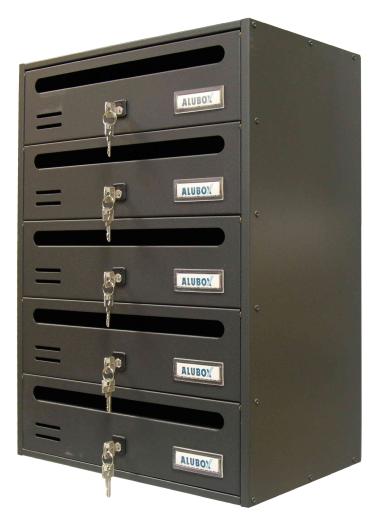 1,0 PZ Di CASSETTA POSTALE ALUBOX CUBO/R 5 38,5X25X53 GR GHI