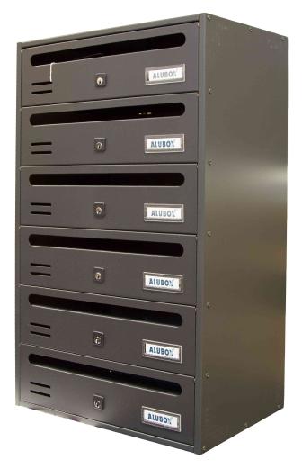 1,0 PZ Di CASSETTA POSTALE ALUBOX CUBO/R 6 38,5X25X63 GR GHI