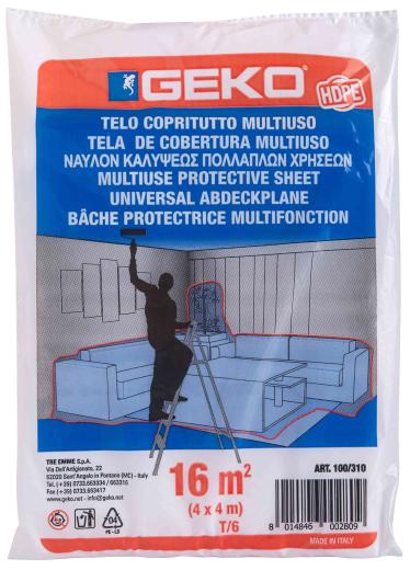 130,0 PZ Di TELONE COPRITUTTO POLIETILENE 4X 4 M 100 G HD 6MY