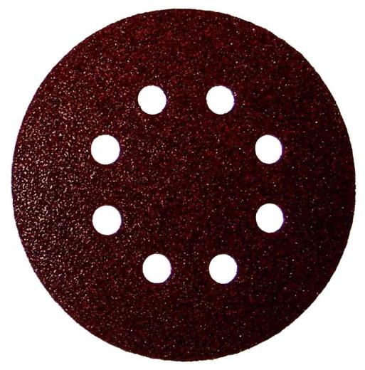 100,0 PZ Di DISCO ABRASIVO VELCRO 8 FORI D 125 MM GRANA 100