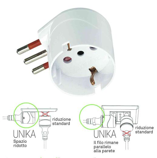 1,0 PZ Di ROSI ADATTATORE SCHUKO 90 16A 2P+T
