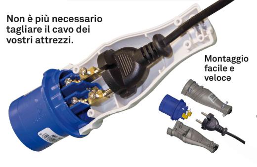 1,0 PZ Di ROSI ADATTATORE INDUSTRIALE SPINA SCHUKO IP44 (182