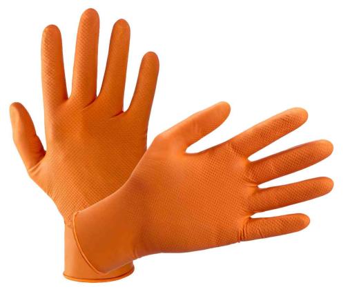 1,0 CF Di GUANTI NITRILE ARANCIONE CONF.10 PZ. TG.M