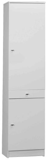 1,0 PZ Di MOBILE 2 ANTE + 1 CASSETTO 46X34X183 BIANCO LACC. 