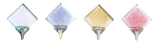 40,0 PZ Di GANCIO ADESIVO MURANO GLITTER MM.4X4