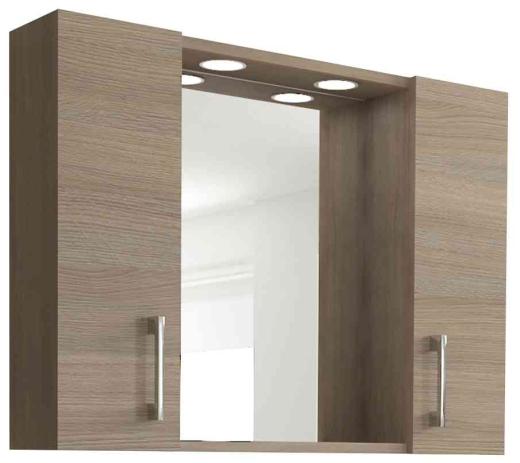 1,0 PZ Di SPECCHIO DA BAGNO 960 CON 2 ANTE ROVERE FUMO
