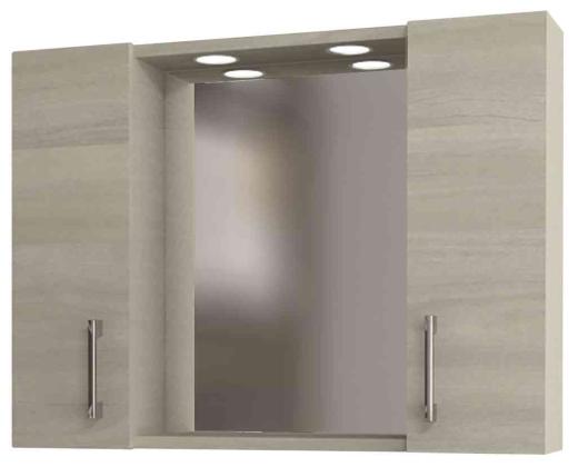1,0 PZ Di SPECCHIO DA BAGNO 960 CON 2 ANTE ROVERE GRIGIO