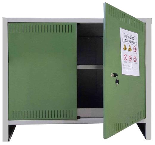 1,0 PZ Di ARMADIO PER FITOFARMACI KIT 2 ANTE 100X40XH 80 CM