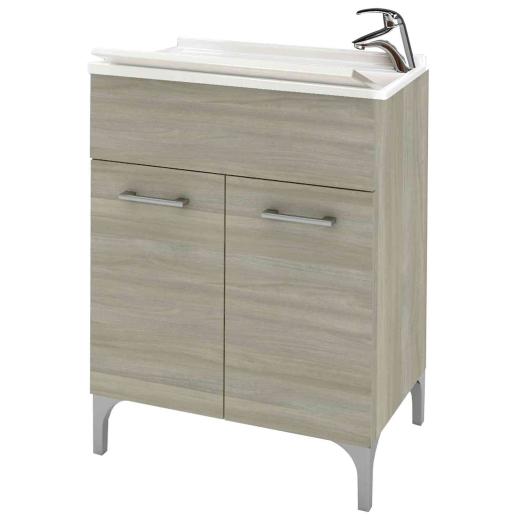 1,0 PZ Di LAVATOIO LEGNO 60X50 CM ROVERE GRIGIO