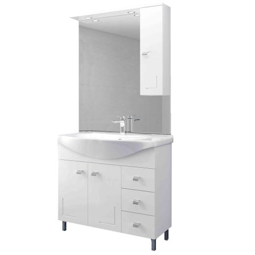 1,0 PZ Di MOBILE BAGNO EVA 105 COMPLETO BIANCO
