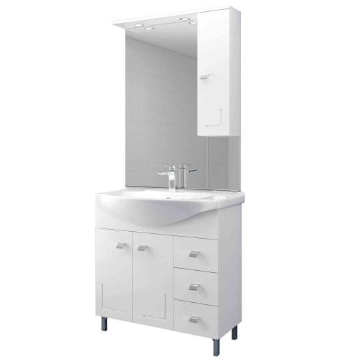 1,0 PZ Di MOBILE BAGNO EVA  85 COMPLETO BIANCO