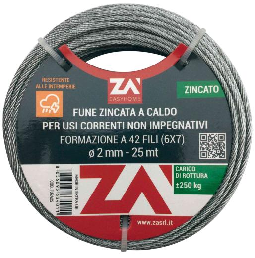 1,0 PZ Di CAVETTO ACCIAIO 49F C/ANIMA ACC D 1,8 MM DA 9 M