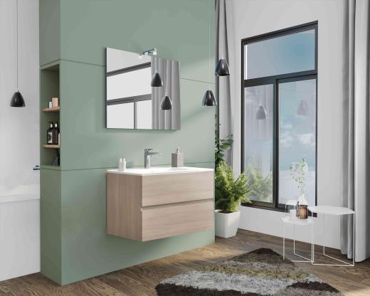 1,0 PZ Di MOBILE BAGNO NEW SPLASH  80 SOSP. ROVERE GRIGIO