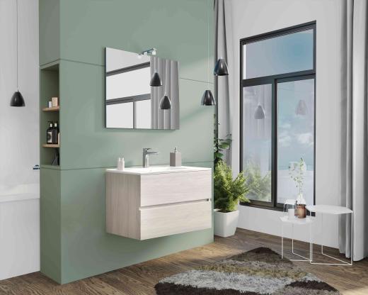 1,0 PZ Di MOBILE BAGNO NEW SPLASH  80 SOSP. ROVERE FUMO