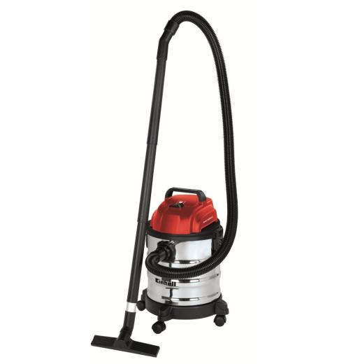 Bidone aspirapolvere aspiratutto solidi e liquidi 1250 watt fusto inox 20 Lt