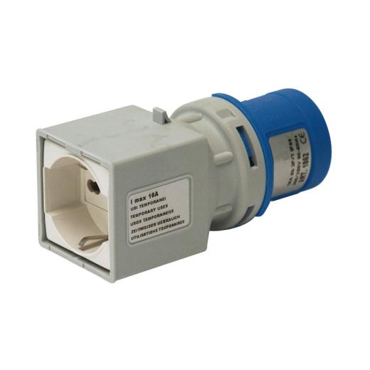 ADATTATORE RIDUZIONE RIDUTTORE INDUSTRIALE SPINA 16A CEE / PRESA SCHUKO IP20