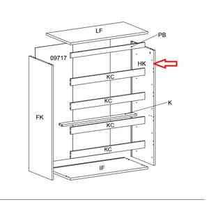 1,0 PZ Di R FIANCO HK X KIT CASSETTIERA 5C NOVA 77X40X107 BI