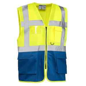 1,0 PZ Di GILET ALTA VISIBILIT GIALLO/BLU LASER TG. 3XL