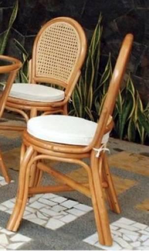 sedia in rattan legno arredo giardino terrazzo con cuscino cm 46 x 53 x 97h
