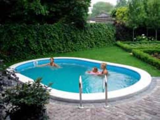 PISCINA INTERRATA OVALE MT5,25X3,20X1,20H PANNELLI ACCIAIO COMPLETA DI ACCESSORI