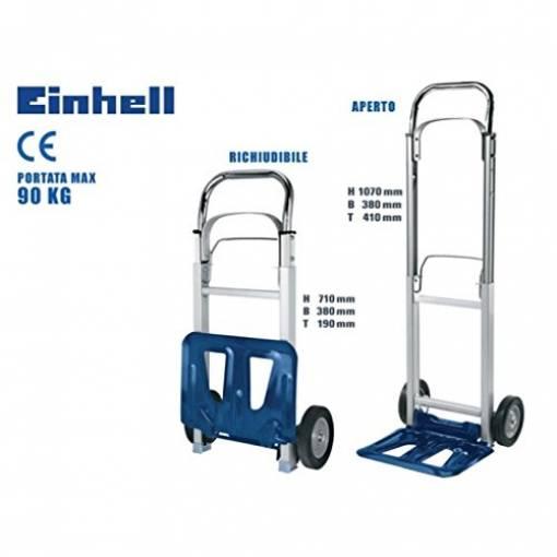Carrello pieghevole alluminio portata 90Kg richiudibile salvaspazio carrellino
