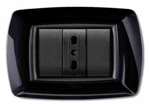 10,0 PZ Di PLACCA LIFE MOD. LIVING PLAST. NERO 3P