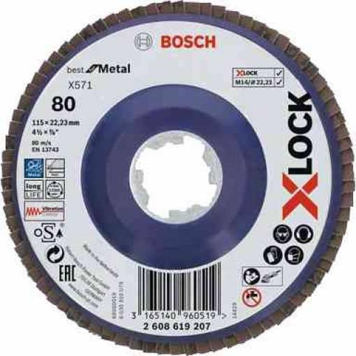 10,0 PZ Di BOSCH-A DISCO LAMELLARE XLOCK GR  80 D 115 MM