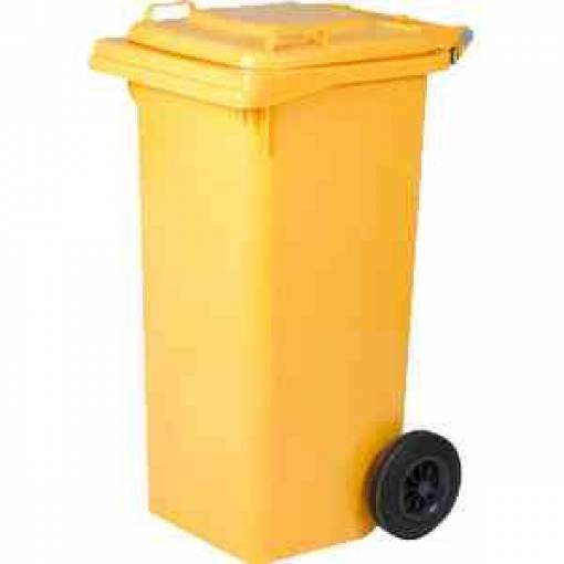1,0 PZ Di PATTUMIERA 120 L CON RUOTE GIALLO MP