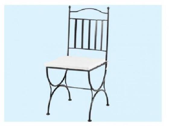 2 SEDIA ACCIAIO STILE FERRO BATTUTO CON CUSCINO CM 42 X 42 X 96H