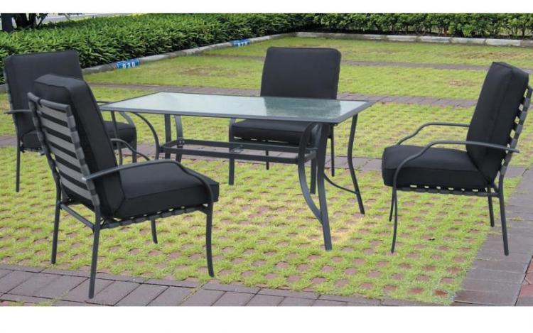 TAVOLO CON VETRO CM 150 x 90 x H 72 IN ALLUMINIO VERNICIATO