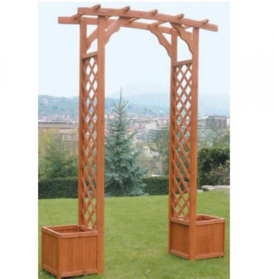 ARCO TRALICCIO PONTE CON FIORERE IN LEGNO TRATTATO CM 172X55X230 H
