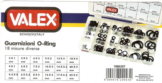 SET SERIE ASSORTIMENTO GUARNIZIONI O-RING 225 PZ VALEX