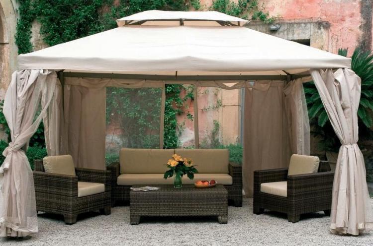GAZEBO ACCIAIO MT 3x4 CON TELI LATERALI E ZANZARIERE AIR VENT AIRVENT