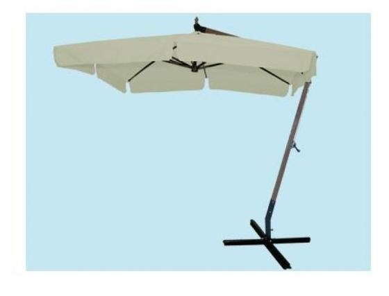 OMBRELLONE DECENTRATO PENSILE IN LEGNO PALO ASTA LATERALE QUADRO MT 3 X 3