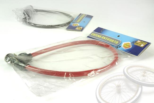 LUCCHETTO CATENA CAVO ANTIFURTO ACCIAIO CON 2 CHIAVI PER BICI MOTO BICICLETTA