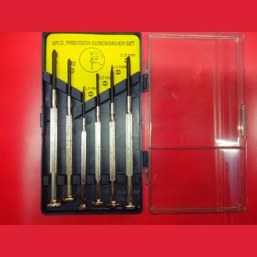 Set serie assortimento 6 cacciaviti giraviti orologiaio di precisione cassetta