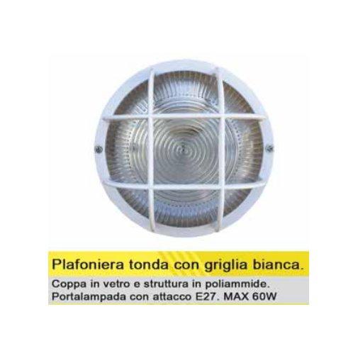 Plafoniera tonda bianca applique lampada lanterna parete giardino esterno
